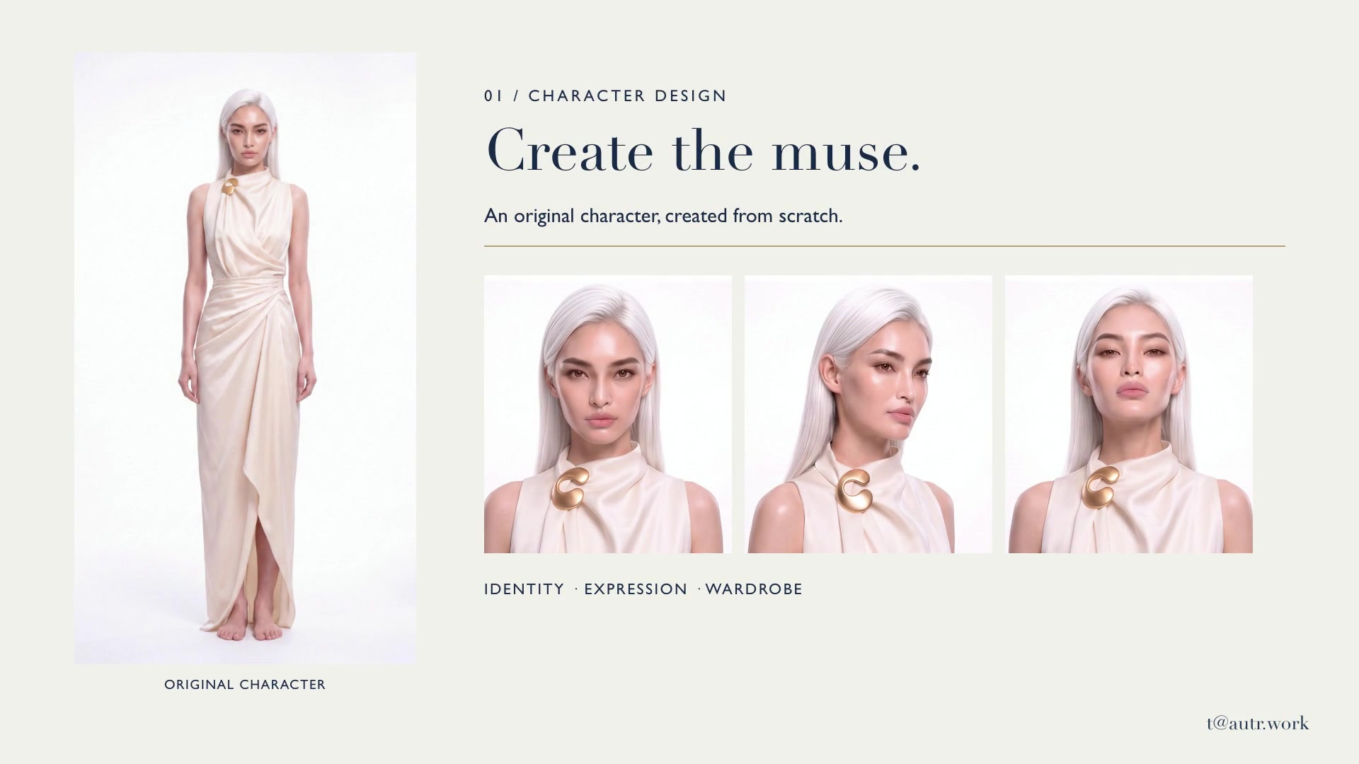 Making-of frame showing the muse and character development layout