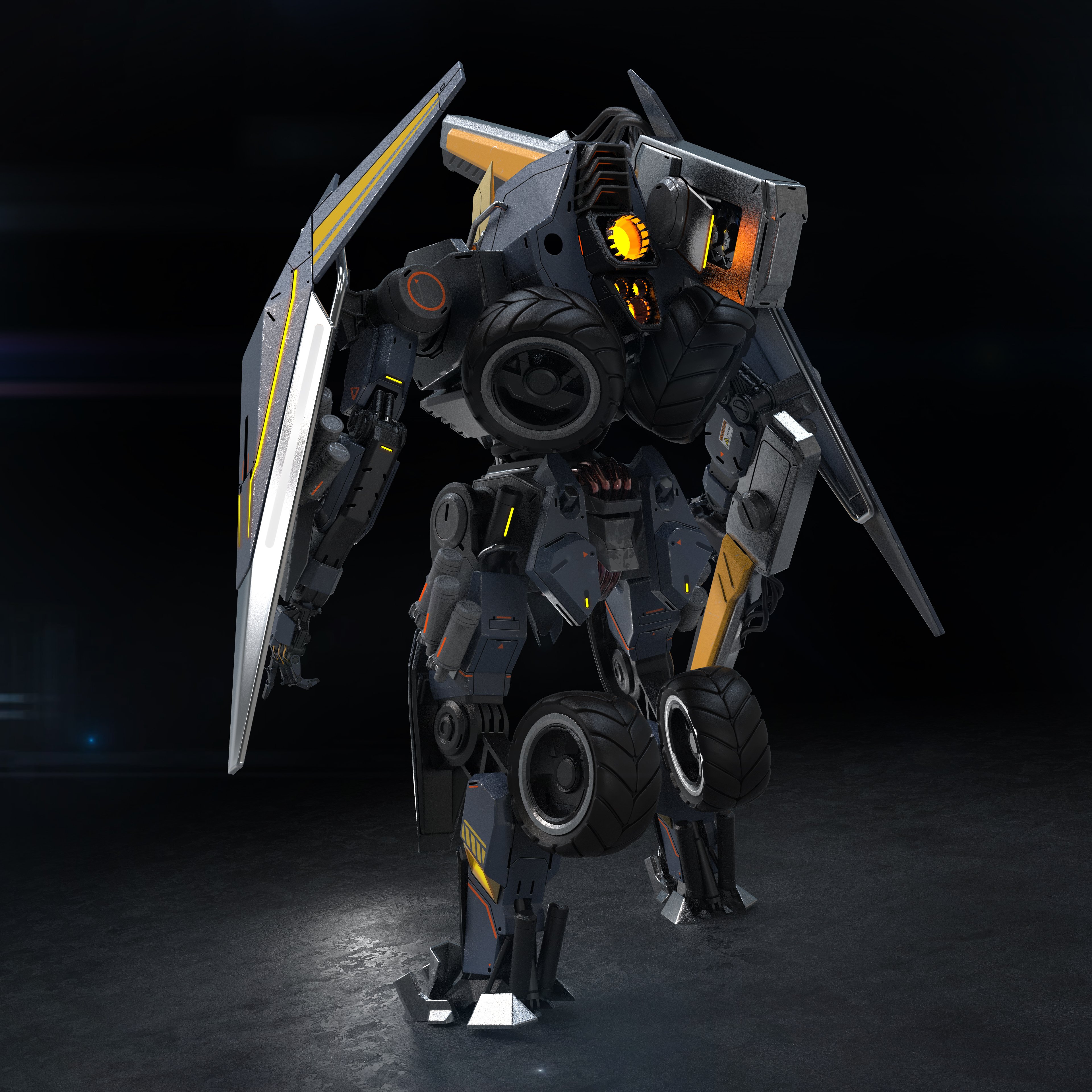 Rear detail of the robot form